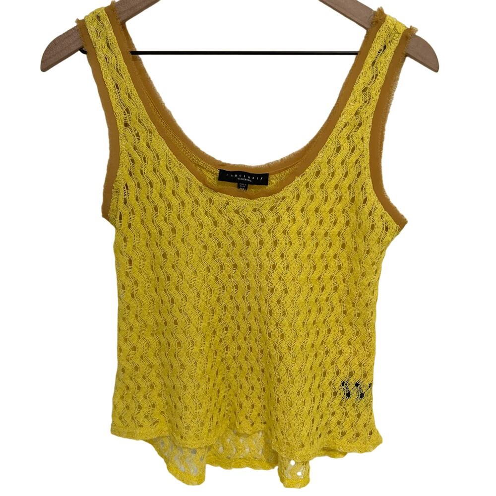 Sanctuary Yellow Crochet Tank Top Size XS